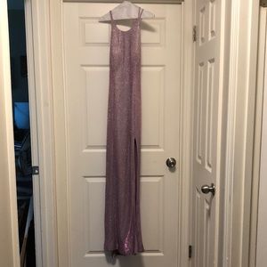 Long lavender pink formal gown